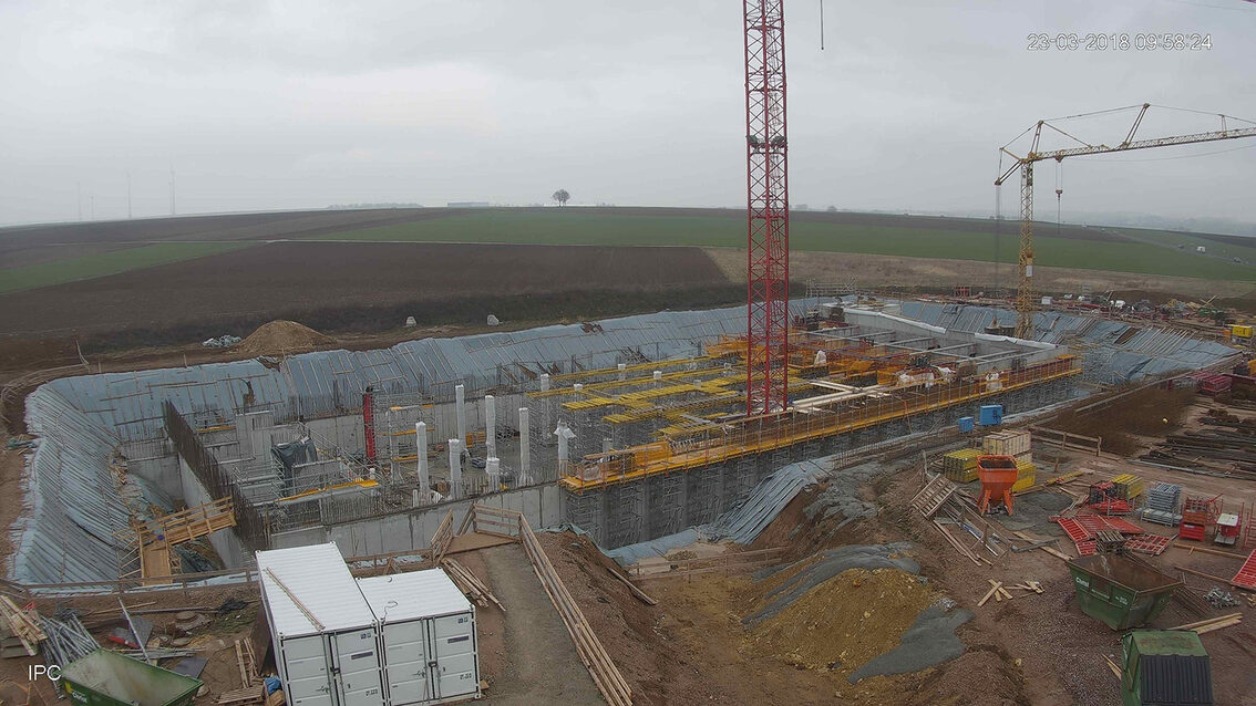 Construction d'un nouveau bassin de rétention des eaux pluviales à Ebersheim mars 2018