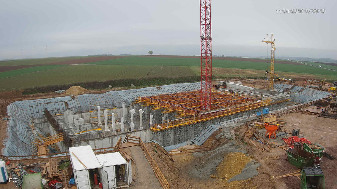Construction d'un nouveau bassin de rétention des eaux pluviales à Ebersheim Avril 2018