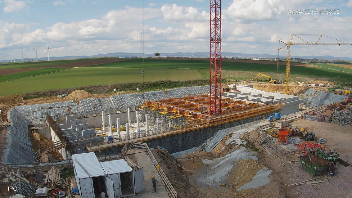 Construction d'un nouveau bassin de rétention des eaux pluviales à Ebersheim Avril 2018