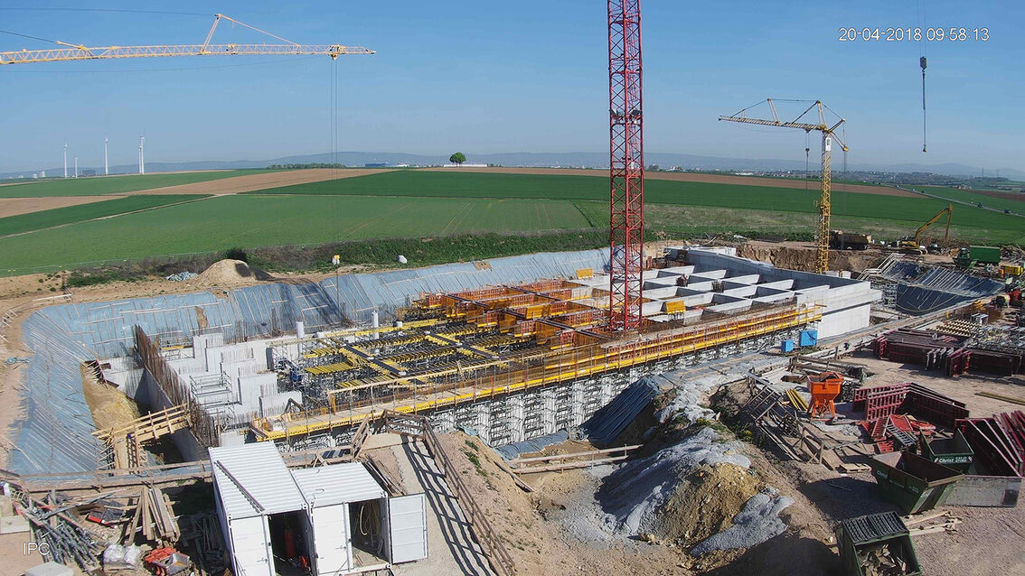 Construction d'un nouveau bassin de rétention des eaux pluviales à Ebersheim Avril 2018