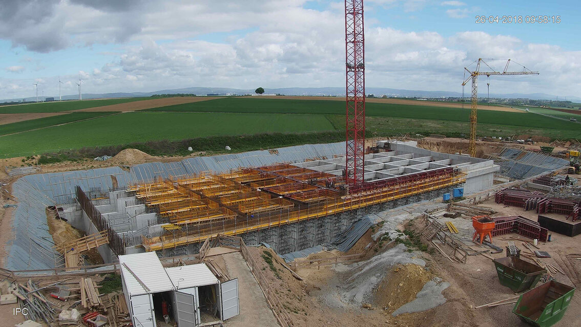 Construction d'un nouveau bassin de rétention des eaux pluviales à Ebersheim Avril 2018