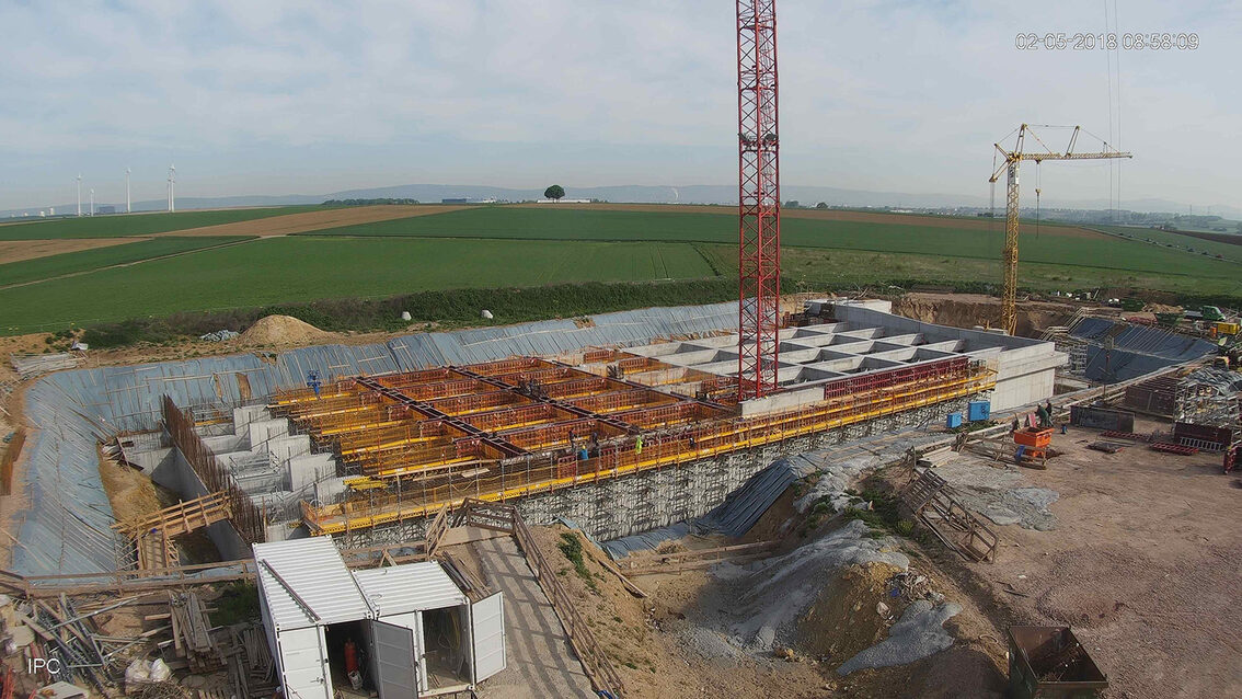 Construction d'un nouveau bassin de rétention des eaux pluviales à Ebersheim Mai 2018