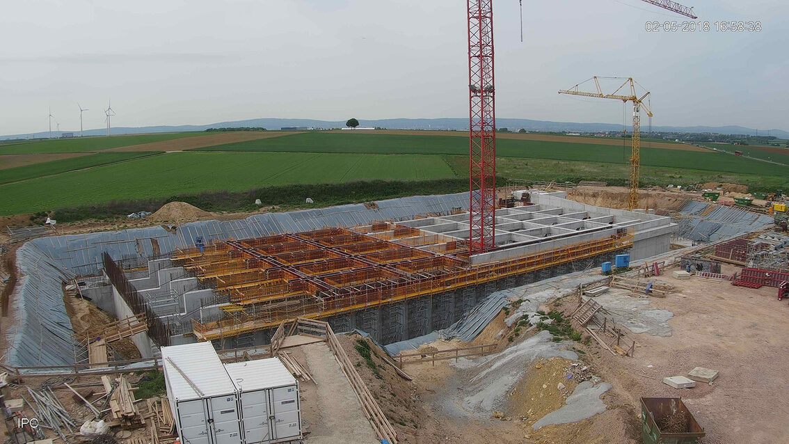 Construction d'un nouveau bassin de rétention des eaux pluviales à Ebersheim Mai 2018