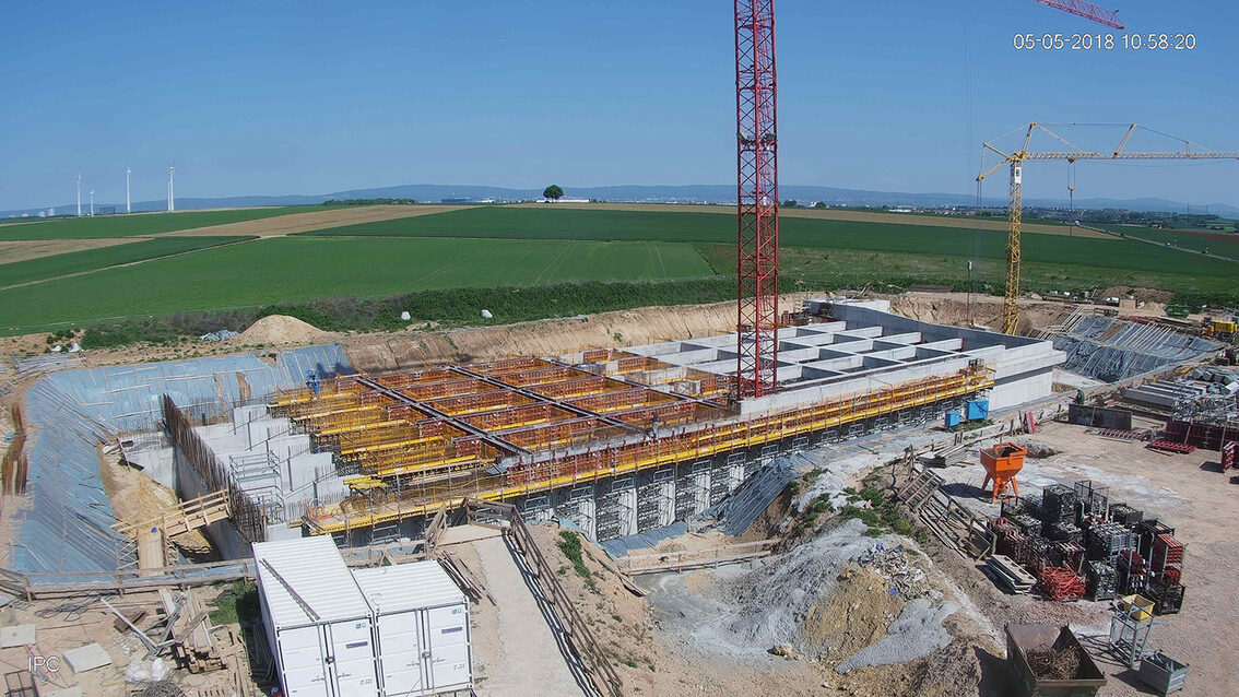 Construction d'un nouveau bassin de rétention des eaux pluviales à Ebersheim Mai 2018