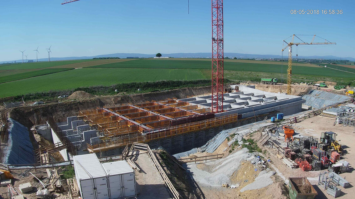 Construction d'un nouveau bassin de rétention des eaux pluviales à Ebersheim Mai 2018