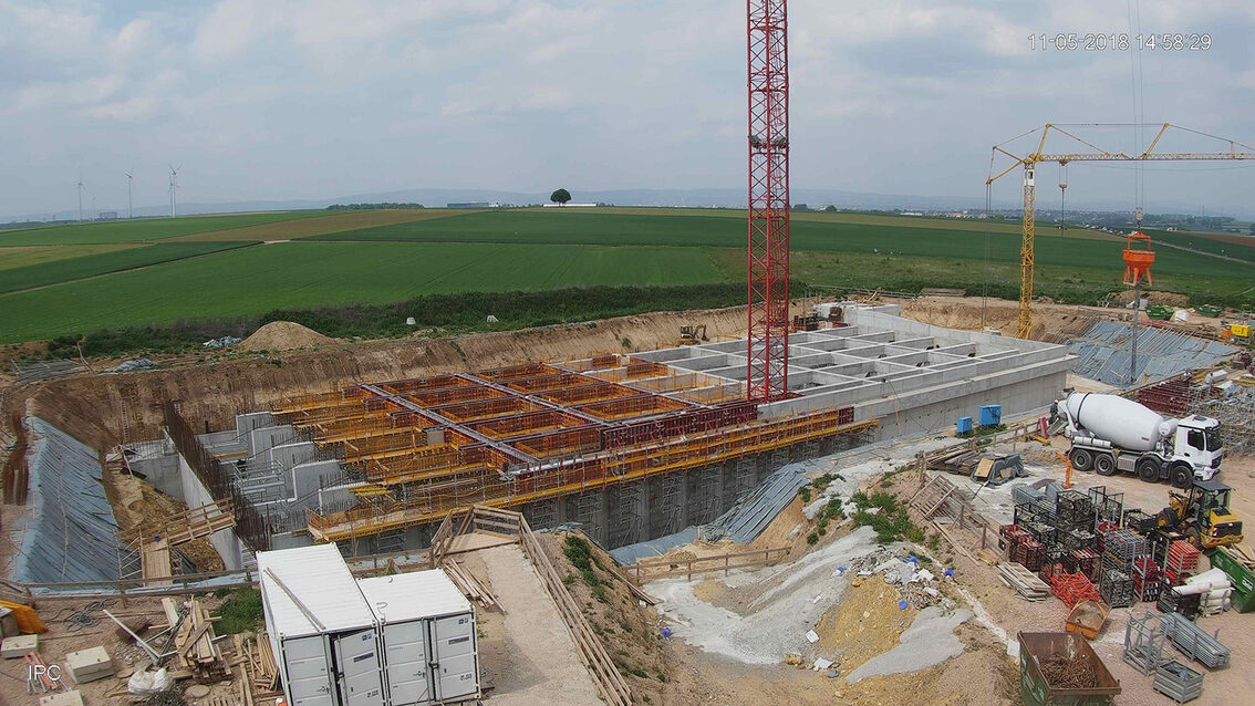 Construction d'un nouveau bassin de rétention des eaux pluviales à Ebersheim Mai 2018