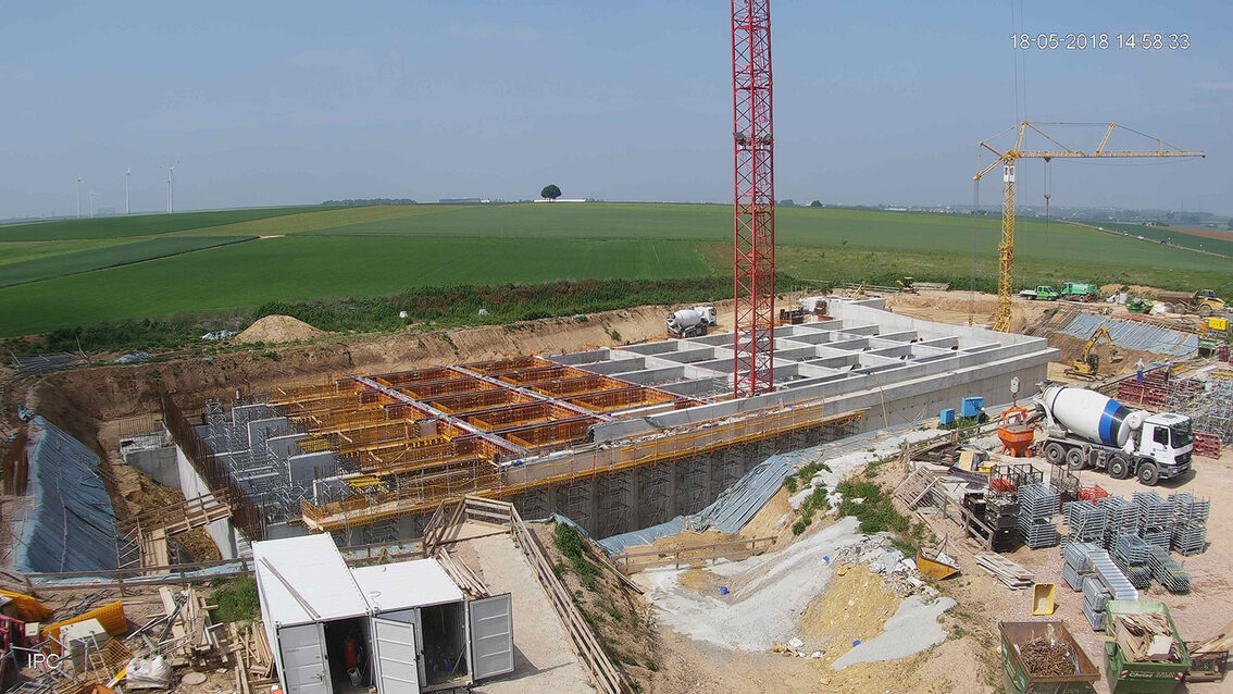 Construction d'un nouveau bassin de rétention des eaux pluviales à Ebersheim Mai 2018