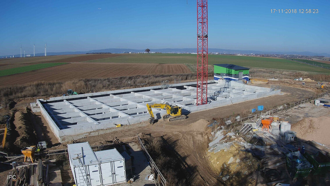 Chantier du bassin de rétention des eaux pluviales 2018