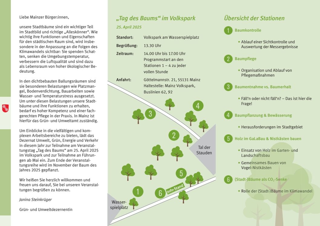 Dépliant Arbres de la ville de Meenz