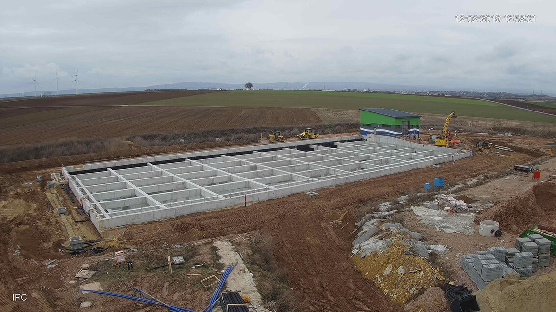 Chantier du bassin de rétention des eaux pluviales 2019