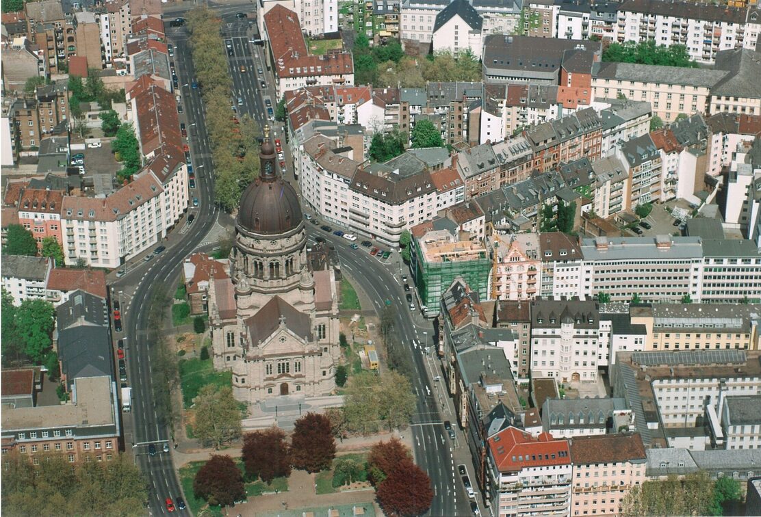 La Christuskirche vue d'en haut