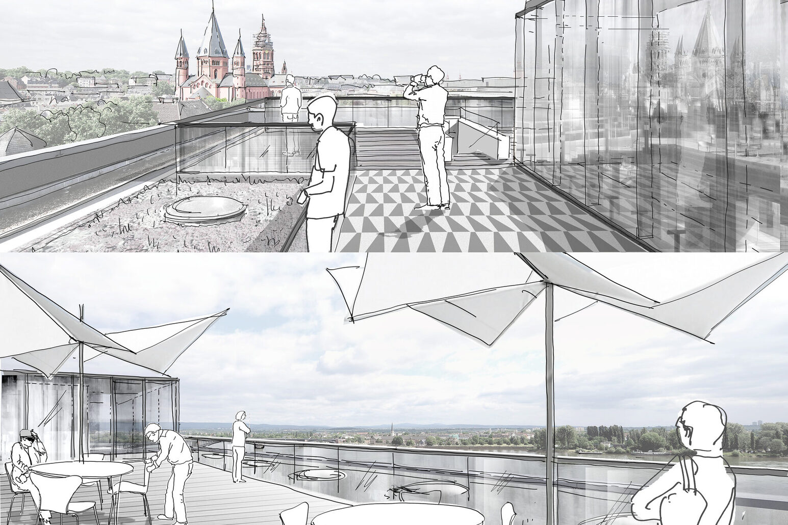 Rathaussanierung, Planungsskizze Bürgerdach