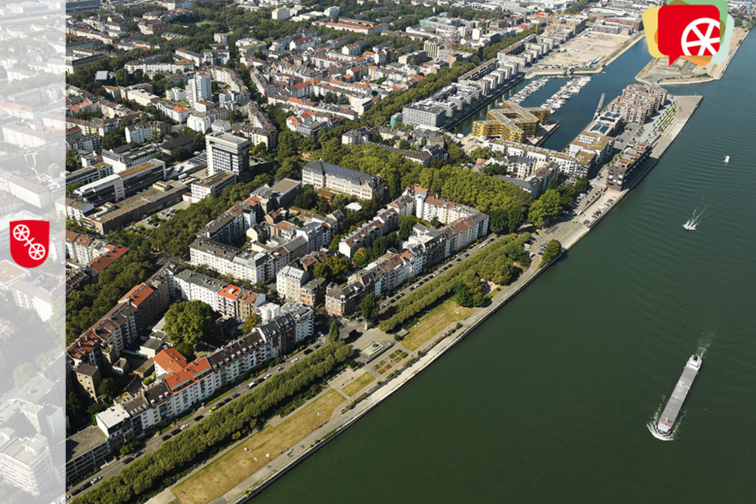 Фотографія з висоти пташиного польоту на березі Рейну