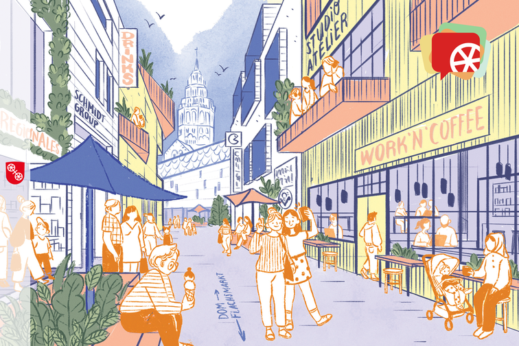 Ілюстрація центру міста Майнц