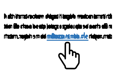 Illustrazione: un dito indice tocca un collegamento.