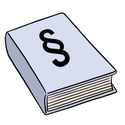 Illustrazione: Un libro con il simbolo del Paragrpahen sulla copertina.