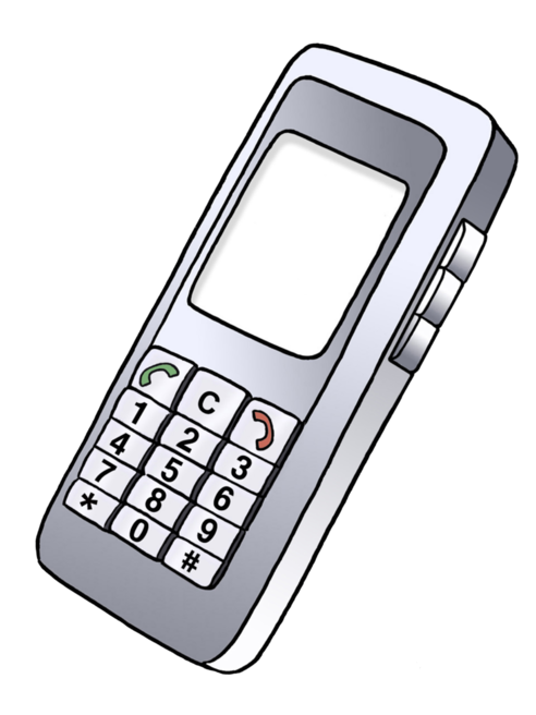 Illustrazione "Telefono cellulare": un telefono cellulare grigio con pulsanti.