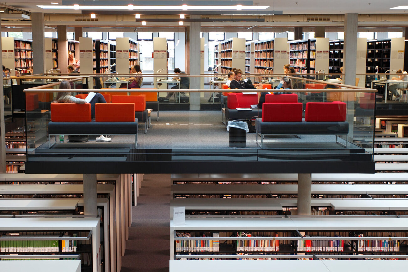 Students in the library