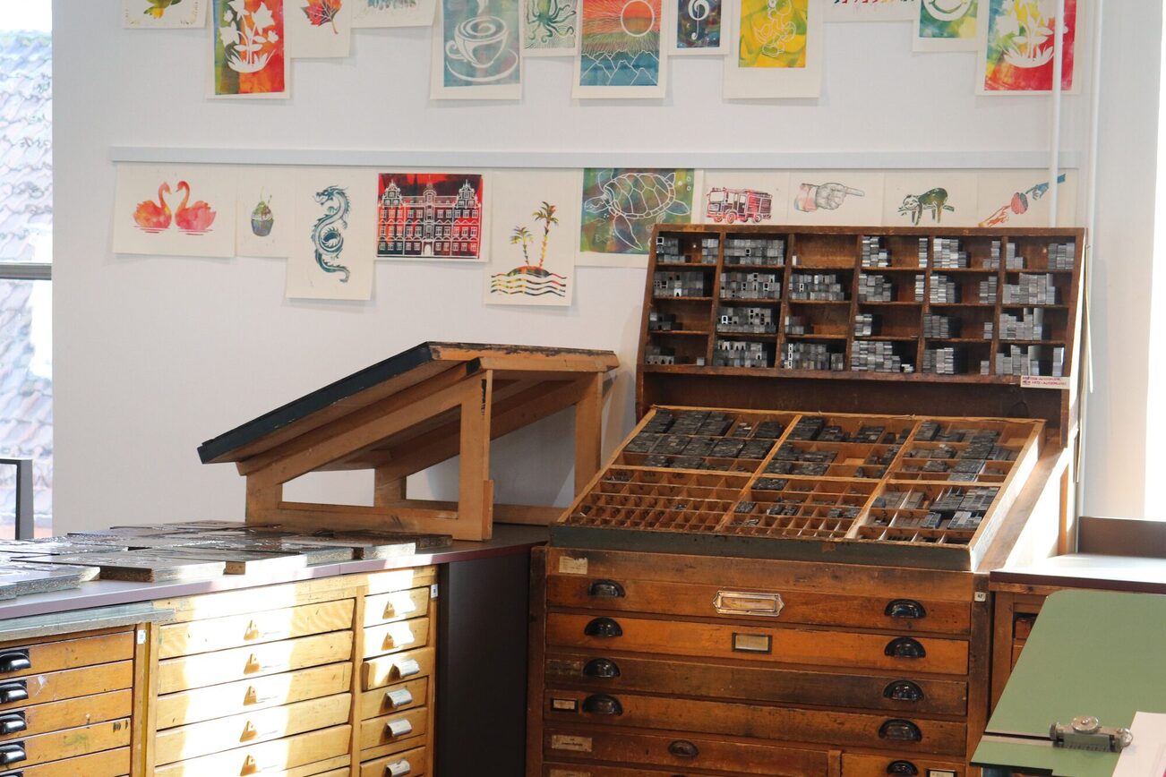 Blick in den Druckladen des Gutenberg-Museums.
