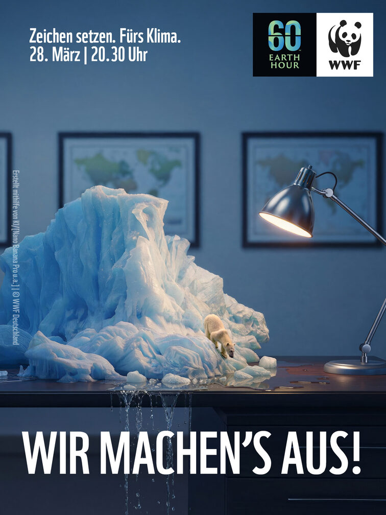 جبل جليدي ذائب على المكتب