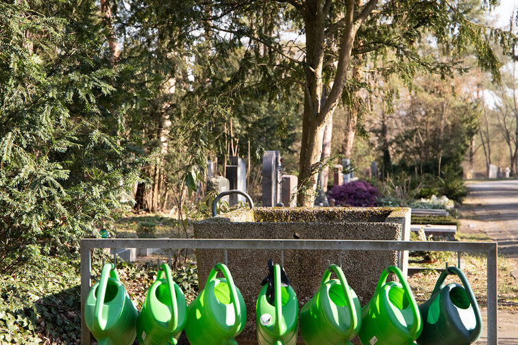 Le printemps est là : les fontaines du cimetière sont remises en marche.